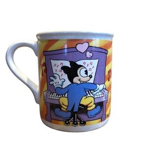Vtg Betty Boop Mickey Mouse Porky Pig 1985 Coffee Cup Mug Music Piano Singing